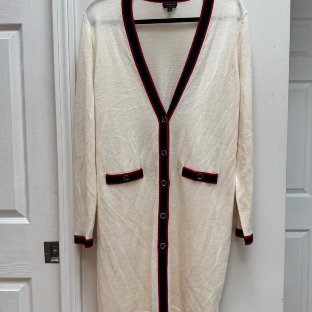 Talbots Women's Cream Wool Preppy Cardigan
